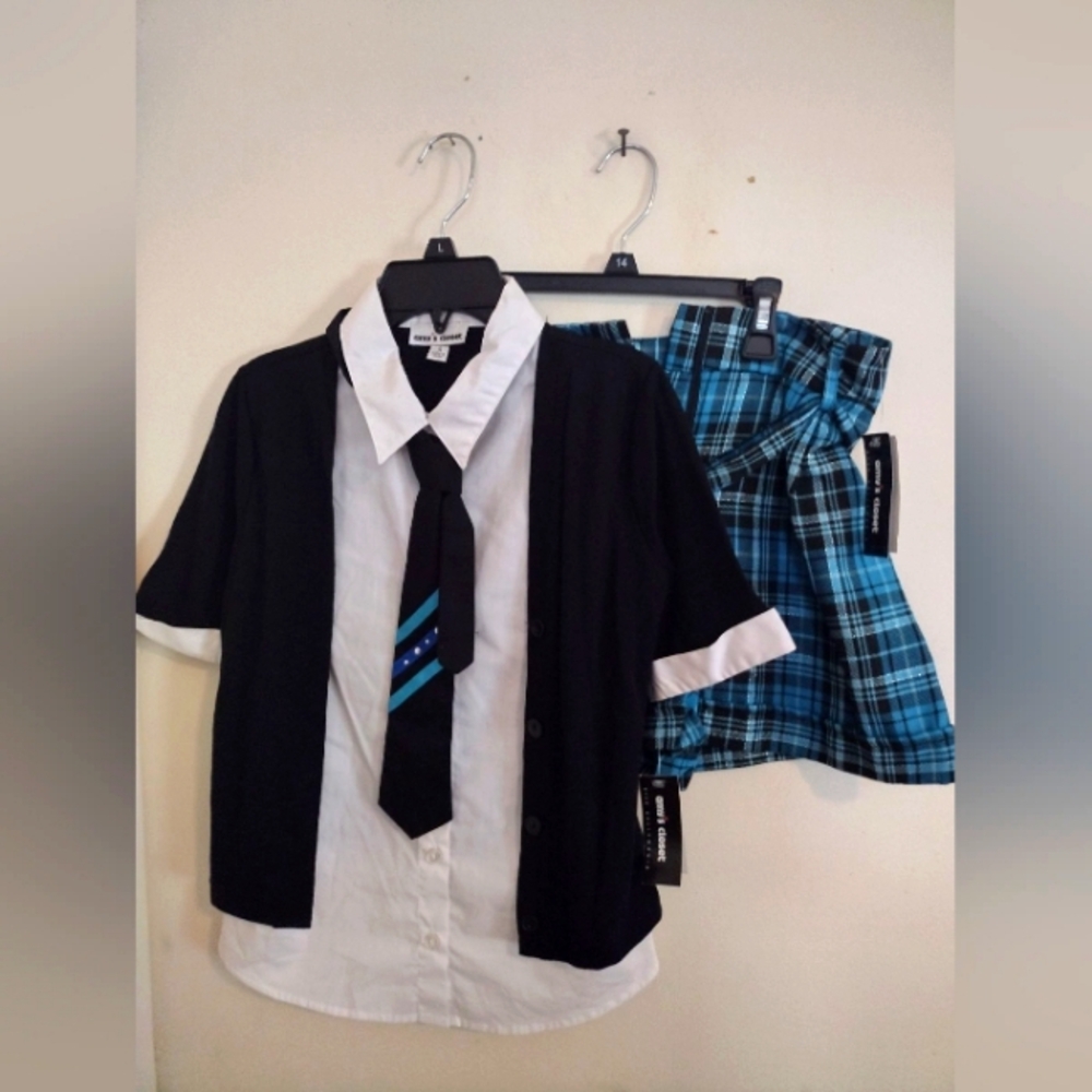 NWT Girls Blouse Short Sleeve and skort set